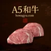 Premium Japanese A5 Wagyu Ribeye steak with rich marbling, rib cut