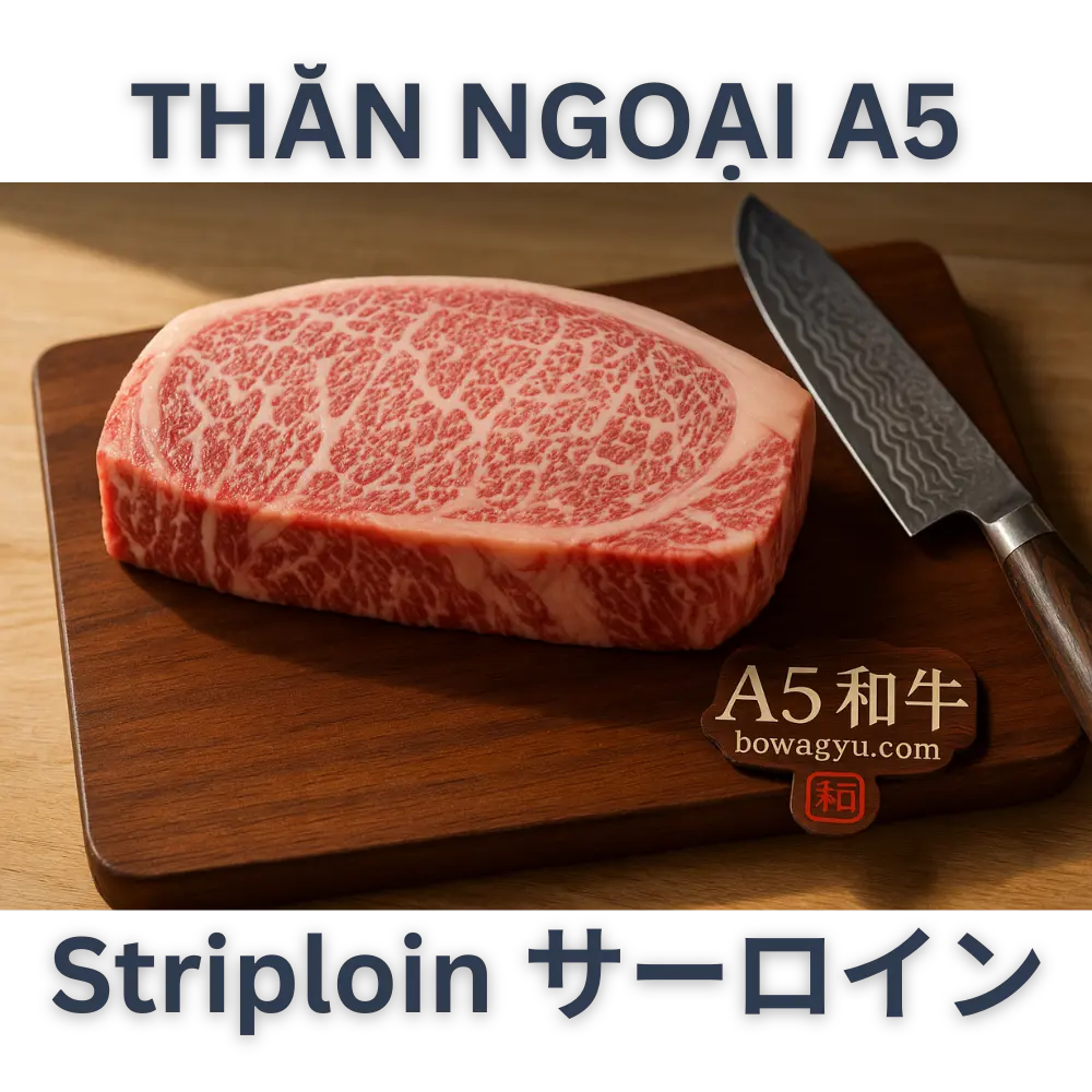 Thăn Ngoại Bò Wagyu A5 Nhật Bản (Striploin / Sāroin) – Hàng Đấu Giá Mua Thăn ngoại bò Nhật A5 ở đâu uy tín tại Việt Nam?Mua Wagyu A5 ở TP HCM – Những địa chỉ đáng tin cậy Một số cửa hàng bán thịt bò Nhật A5 uy tín tại TP.HCM bạn có thể tham khảo: Bò Wagyu Hi Wagyu